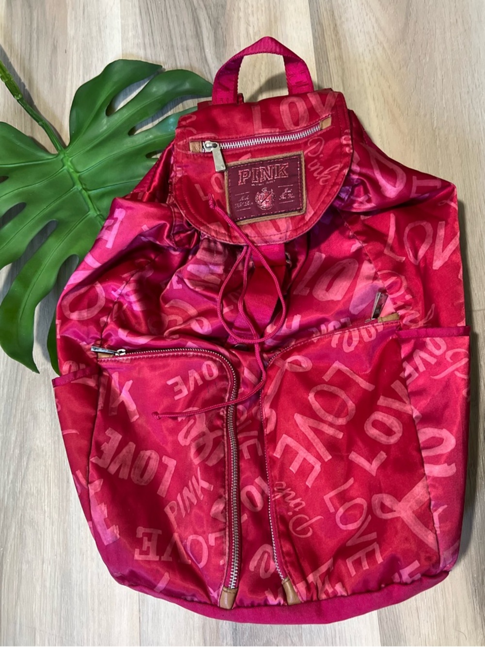 2011 VICTORIA’S SECRET PINK Red Monogram Backpack